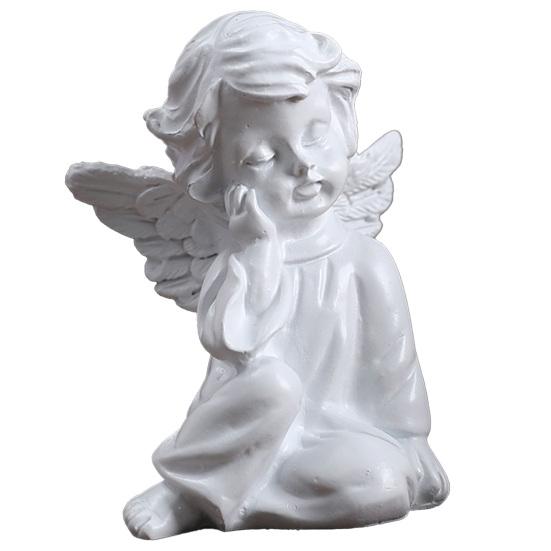 Estatua de Ángel de la Guarda Resina Figura de Ángel Pequeño Recuerdo Curación Simpatía Regalo para Estante Hogar Sala de Estar Escritorio Oficina Decoración