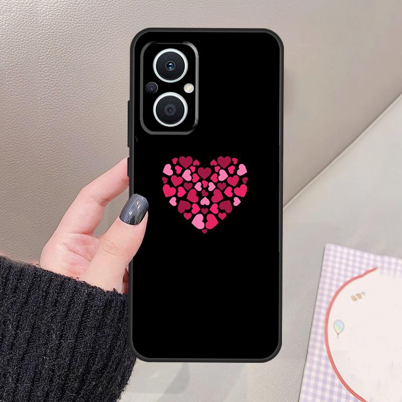 Cute Pretty Little White Heart Funda For OPPO Reno 12 F 11F 13F 14F 10 13 14 15 Pro 7 8 Lite OPPO Find X8 X6 X5 X9 Pro Case