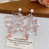 Resin Heart & Petal Tassel Earrings: Elegant Silver Needle, Chic High-End Style for Women