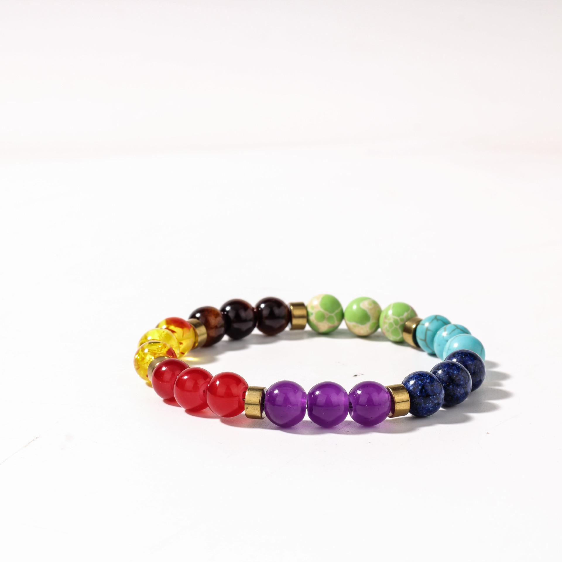 

Festive Gifts Vibrant Rainbow Color Beaded Bracelet Fashion Jewelry For Unisex Daily Wear Stylish And Eye Catching Matching Accessory