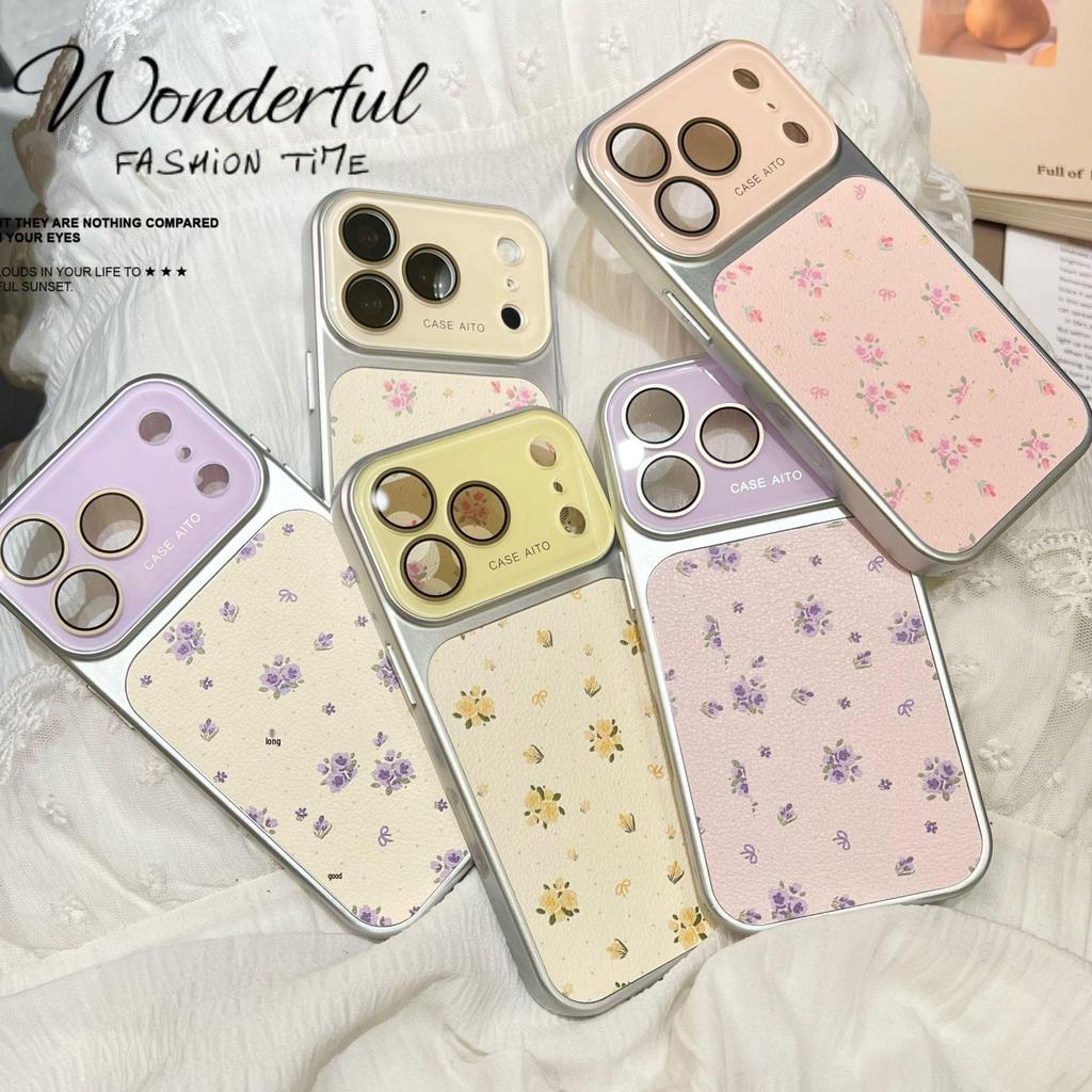 Korean Style Floral iPhone 17 Pro Max Case with Large Viewing Window