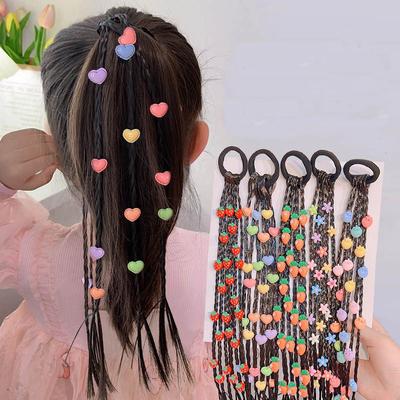 1 pièce Nouvelles Filles Colorées Fraises Perruques Queue de Cheval Serre-têtes Élastiques Bandes pour Cheveux Coiffure Adorables Accessoires pour Cheveux pour Enfants