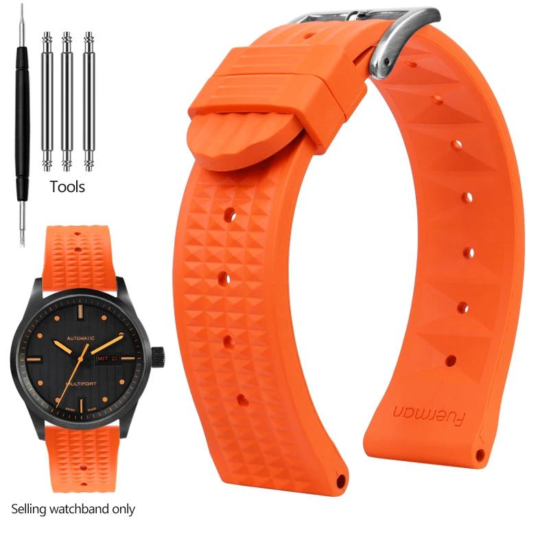 

For Seiko Prospex Skx007 SRP307 313 SKX779 SKX781 Water Ghost 20mm 22mm Diver Rubber Watch Strap Men Waffle Silicone Watchband 20mm