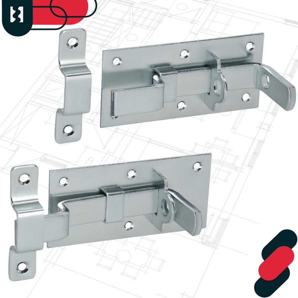 Kotarbau® Universal Latch Bolt For Doors, Wickets, Gates, Steel, 130 Mm + Padlock