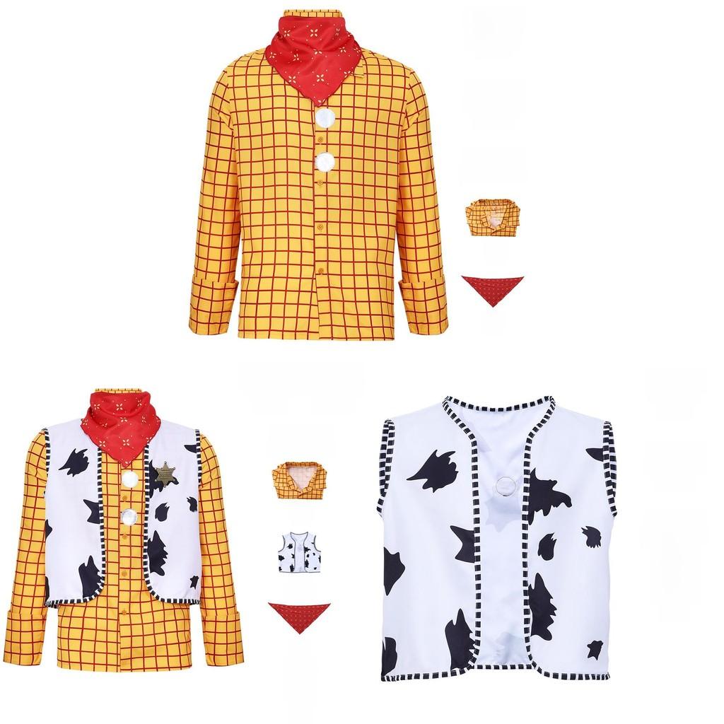 Kostým Woody z Toy Story z polyesterové látky pro Halloween a hraní rolí