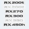 3D Chrome Glossy Black ABS RX200t RX270 RX300 RX350 RX450h RX450hL HYBRID Emblem for Car Trunk Trunk Rear Logo Sticker