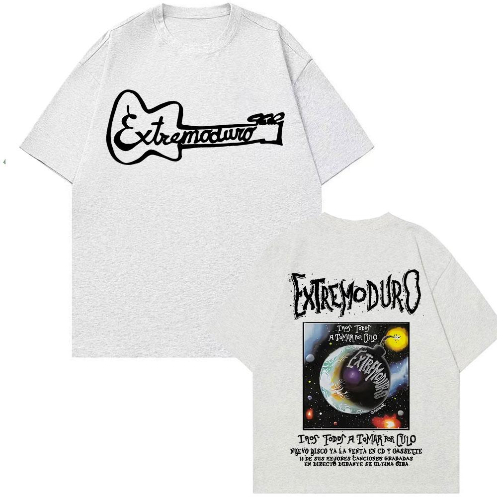 Graphic Rock Band EXTREMODURO Tour 2025 Men's and Women's T-shirts, Fashionable Short-sleeved Retro Oversized Loose Men's Tops