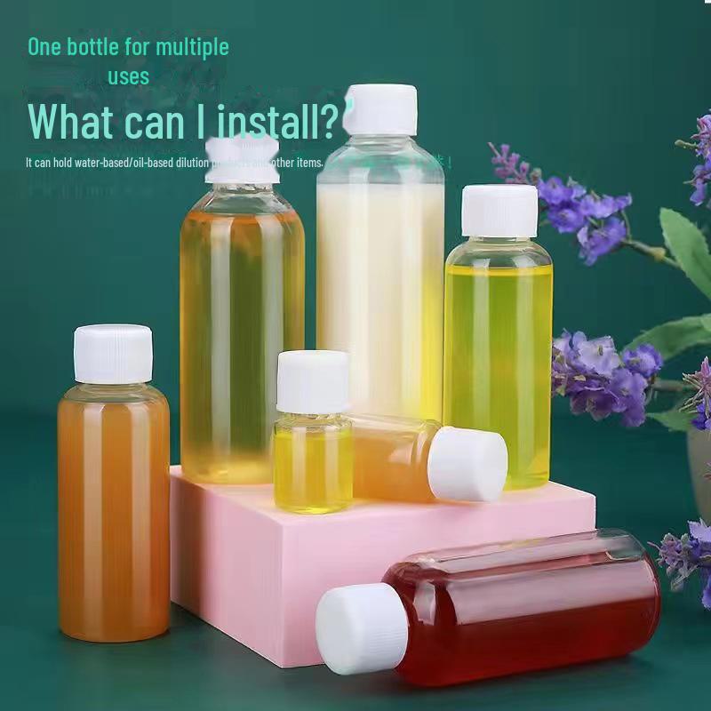 Transparent Plastic Bottle with Lid - Empty Small Trial Pack for Alcohol or Honey - Large Mouth Capsule Bottle