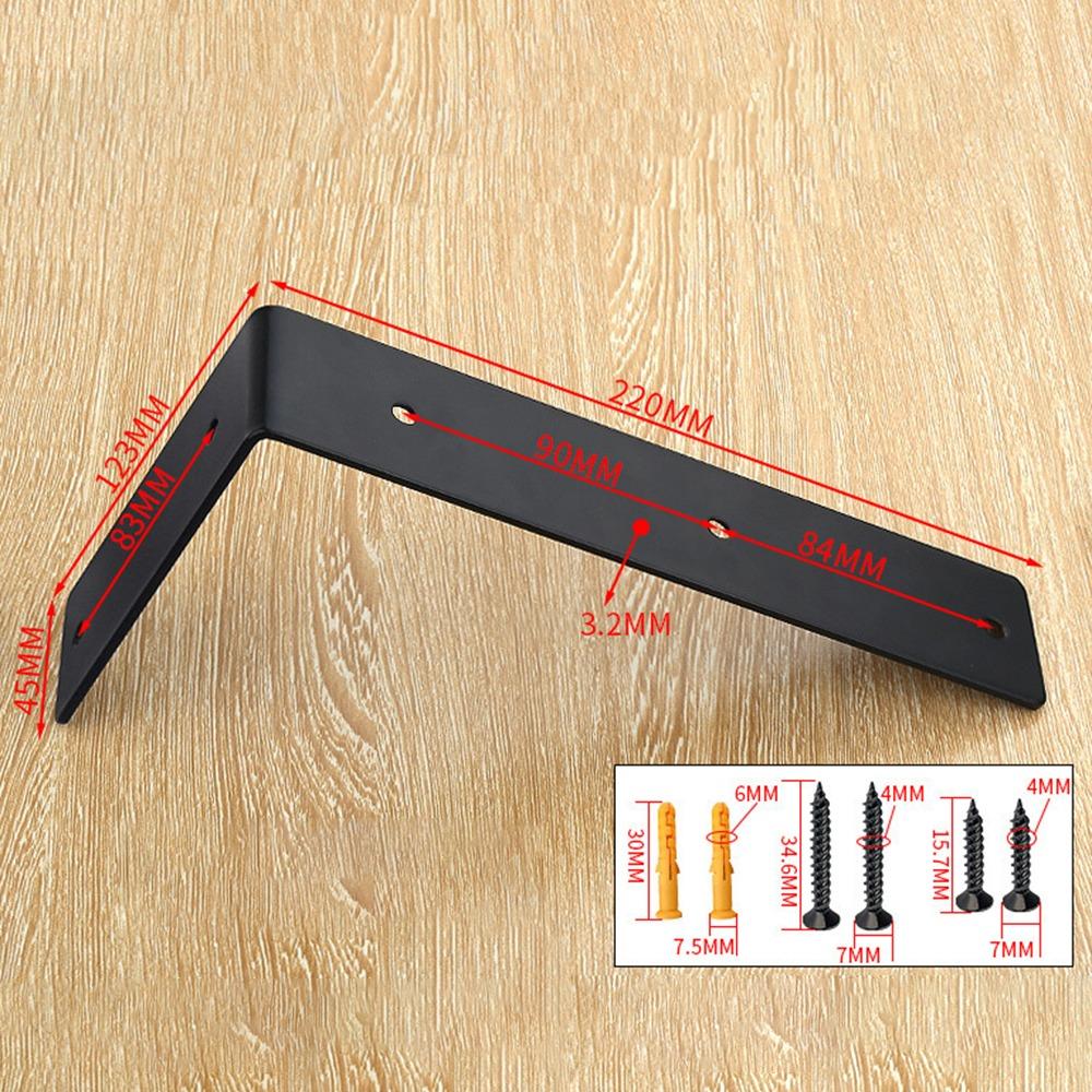 Сверхпрочные плавающие полкодержатели с черным покрытием, настенные, чугунные полкодержатели, металлические L-образные полкодержатели 122x85x45mm