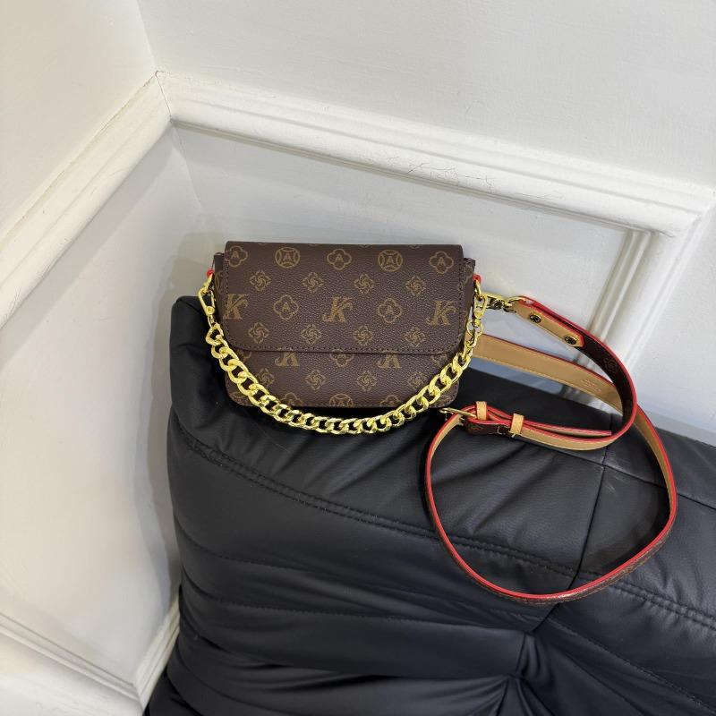 Ny dameveske vind bokstav kjede liten firkantet veske bærbar skulder skrå veske