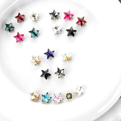 50 Piezas 10mm Estrella Cristal Garra Taladro con Agujero Pentagrama Cosido a Mano Taladro DIY Zapatos de Boda y Ropa Bolsos Horquilla Accesorios de Joyería