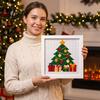 Festive Tabletop Decoration Kits DIY Christmas Needlepoint Kit, Holiday Cross Stitch Santa Snowman Elk Patterns, Theme Beginners Needlework Craft Kit