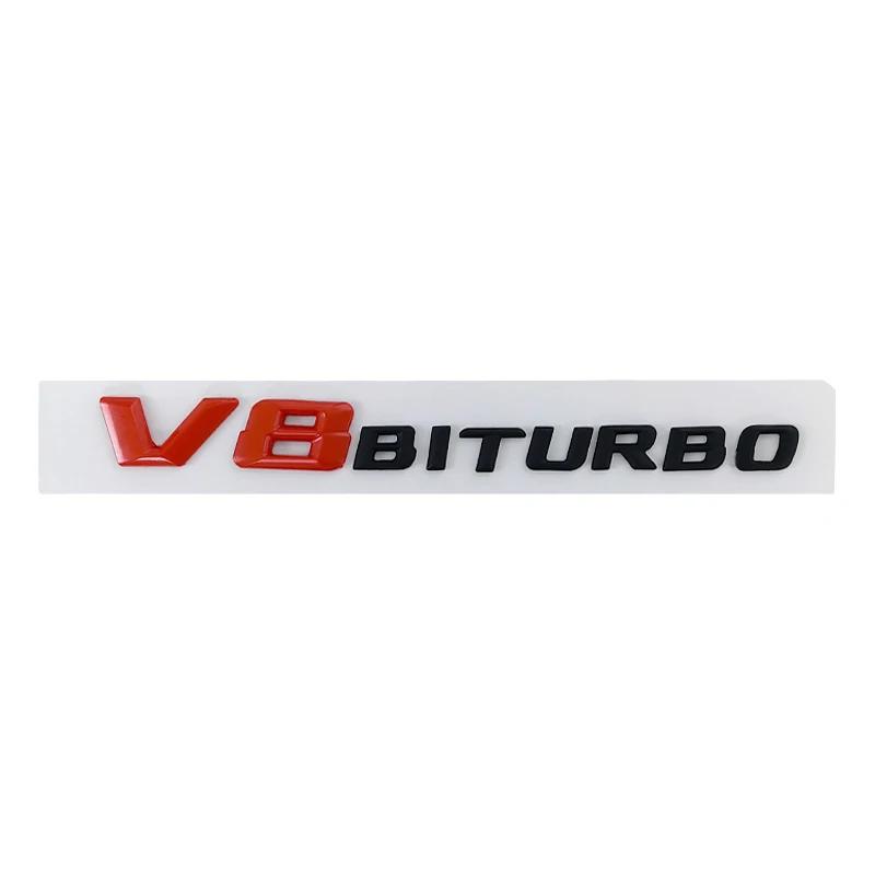 3d ABS V8 Biturbo Emblem Car Fender Badge Decal For C63S C63 E63 CLS63 V8 Biturbo Sticker Accessories