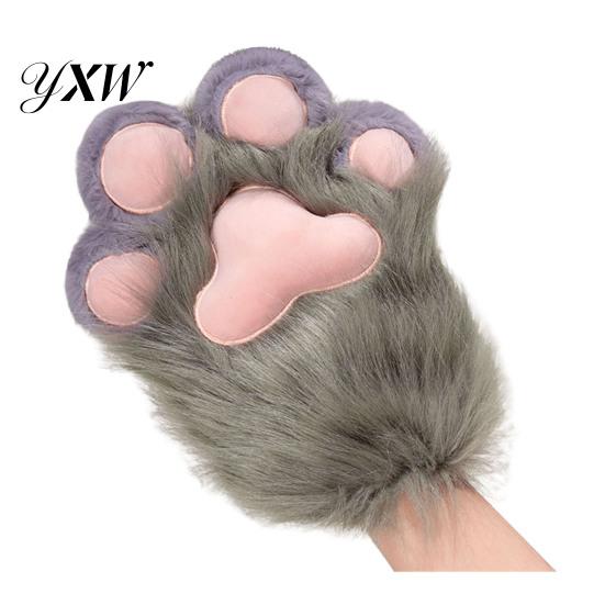 Plush Animal Paw Gloves 1Pc Glove Boot Furry Shoe Fuzzy Cute Cosplay Paws Cat Accessories for Costume Parties Theme
