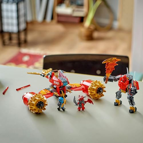 LEGO Ninjago Kai's Mecha Storm Rider Toy Birthday Present Blocks Boys Girls Children Ages 7, 8, 9, Elementary School Students Battle Robot 71830