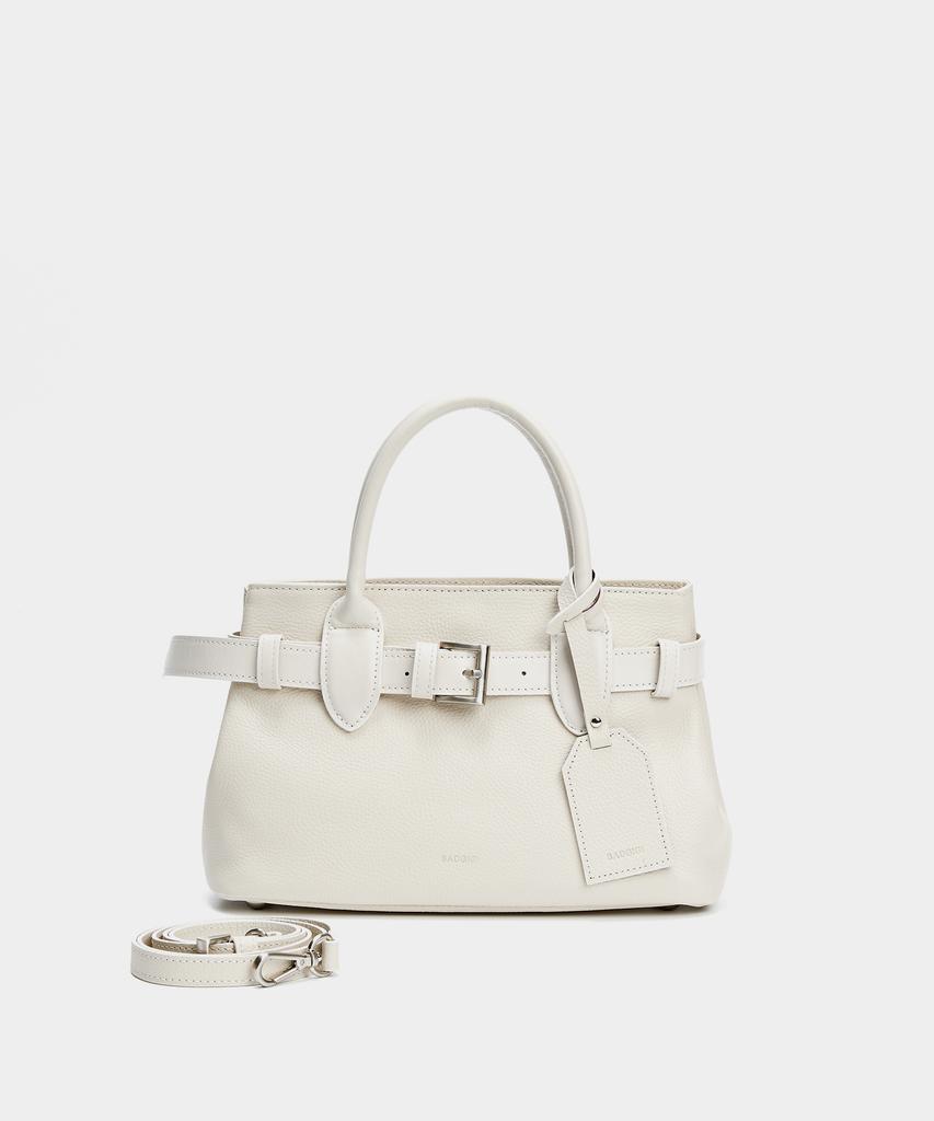 Badgigi Belt Leather Mini Tote Bag, Cream