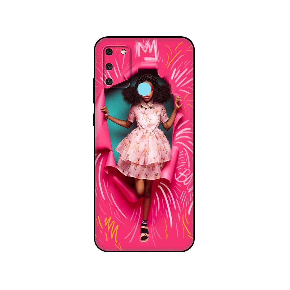 Black tpu Case For Huawei Honor 8a Prime 8s Prime 9 Lite honor 9A 9C 9X Premium 9x Pro 9S  African Beauty Afro Puffs Black Girl