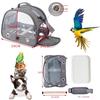 Bird Travel Carrier, Portable Bird Parrot Parakeet Carrier with Standing Perch and Tray, Side Access Window Collapsible to Carry