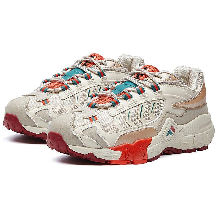Fila Ravagement Mesh Fabric Synthetic Leather Retro Sports Comfortable Shock Absorbing Breathable Lightweight Low Top Casual Shoes F12W041115FAG