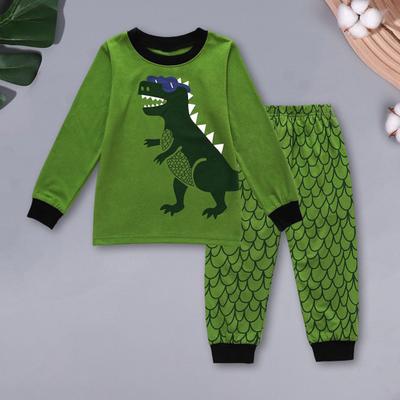Yousheng Kids Dinosaur Pajamas Set 2 Piece Pajamas Outfits Kids Cartoon Print Nightwear Skin-friendly Loungewear Homewear Suits