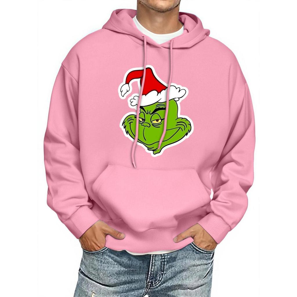 Men's Print Hooded Sweatshirt Long-Sleeve Casual Pullover Hoodie Hooded Sweatshirt