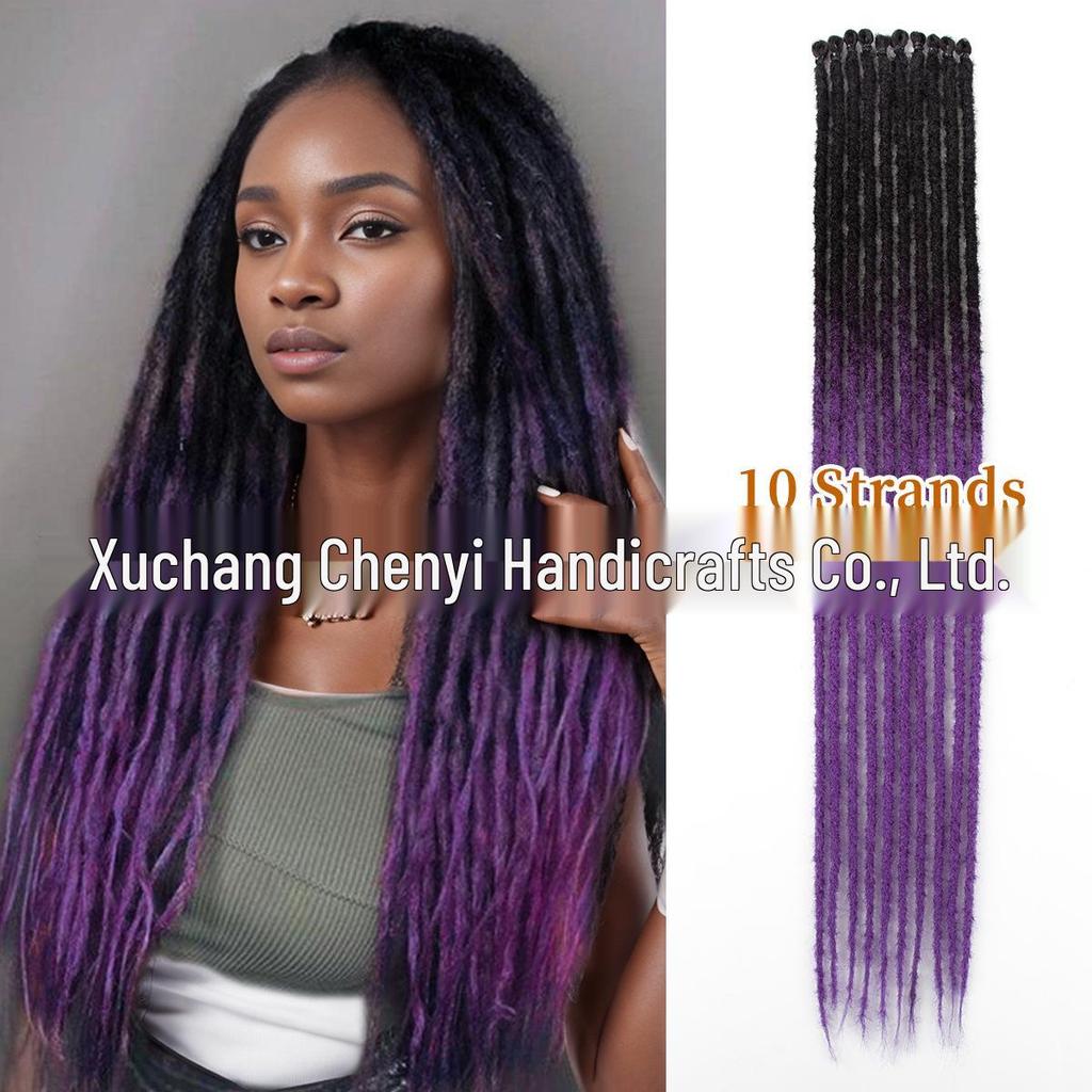 24" Multicolor Gradient Reggae Dreadlock Wig for Women