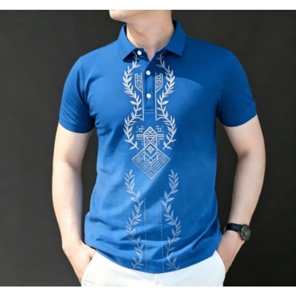 Bohemian Fashion 10 Colors Print Polo Shirt Men s Outdoor Street Short Sleeve Tees Top Summer Casual T-shirt Men s and Women s Polo Shirt S