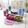 Cartoon Lunch Box Mug Set Portable Plastic Bento Box With Fork Kids Lunch Box Food Storage Container Food Holder