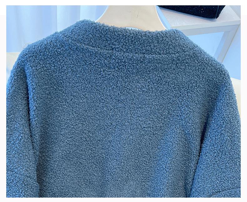 Autumn/Winter Plus Size Teddy Fleece Casual Cardigan Jacket, Mid-Length, Comfortable Fit for 300 Jin Fat MM