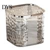 Compact Trash Can for Bedroom Desktop with Pop-Up Lid, Transparent Glacier Texture Small Waste Mini Plastic Bin Vanity Bin, Garbage Container Bathroom
