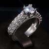 Creative Trend Double Row Zircon Ring, Fashionable Full Diamond Willow Ring Hand Jewelry
