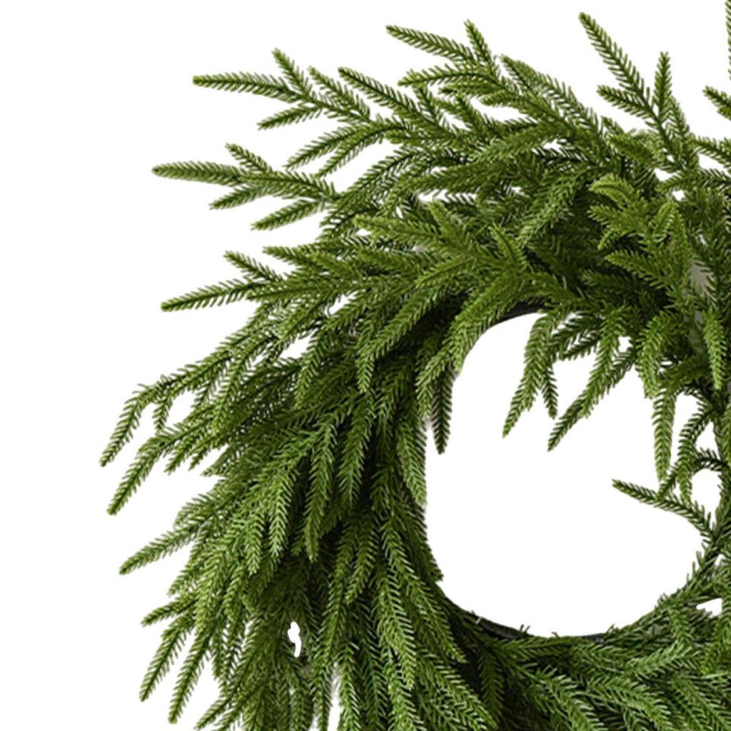 19inch Artificial Pine Christmas Wreath Versatile Front Door Wreath Realistic for Store Gate Decor Accessory Lightweight Sturdy