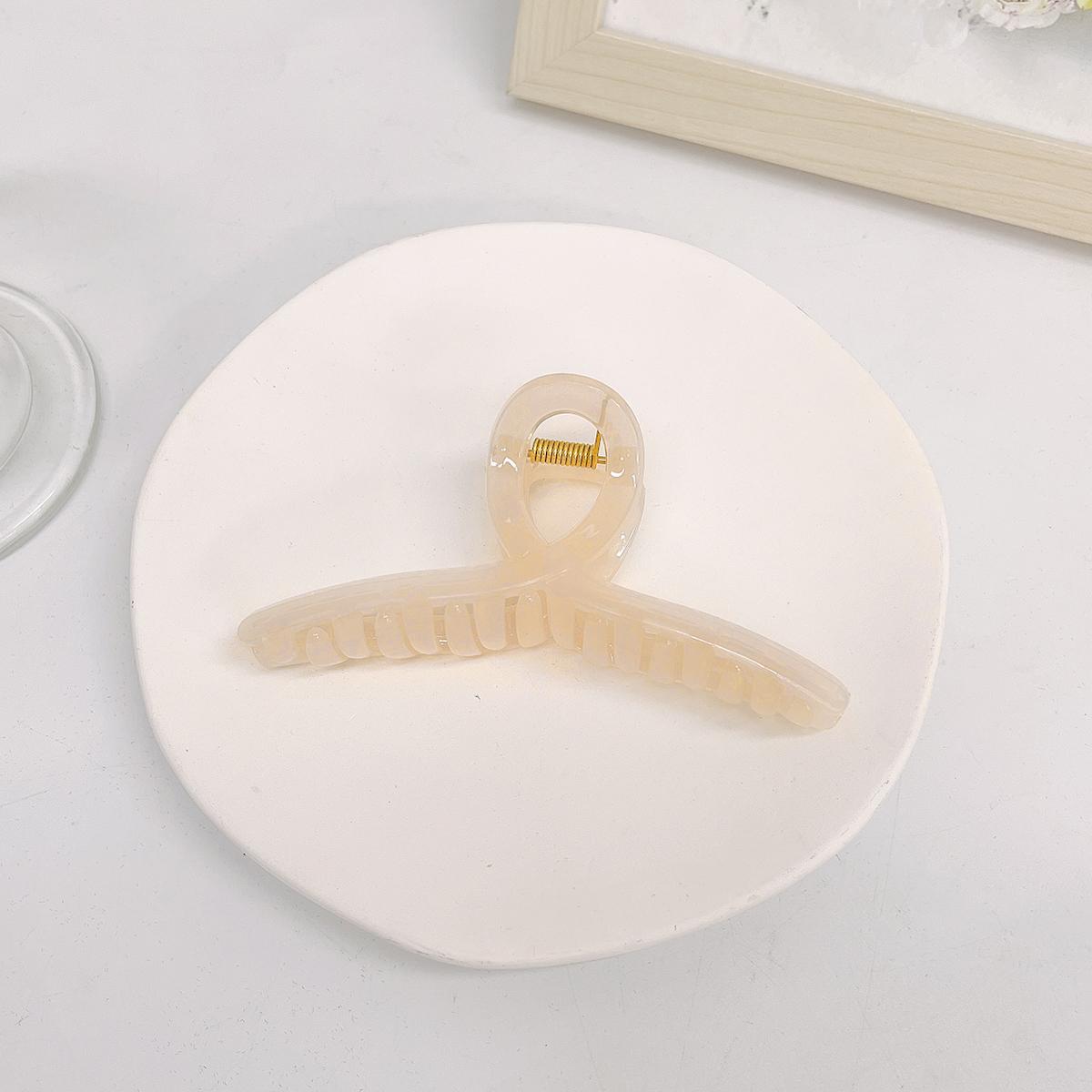 

Модные акриловые желейные простые большие заколки для волос для женщин, дамские заколки для волос, аксессуары для волос, крабовые зажимы для ванны, головные уборы слоновая кость