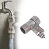 Threaded Faucet Branch Fitting 3 Way Metal Water Split Piece with Shutoff Control for Filter and Kitchen Use Tasks