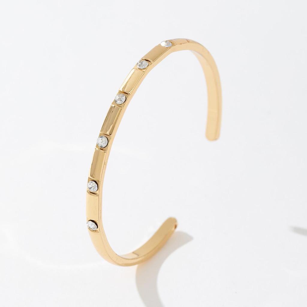 Gold Rhinestone High-End Women's Luxury Simple Ring Bracelet Jewelry