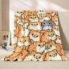 Cute Cat Print Blanket Home Travel Camping Blanket Single Layer Flannel Shawl Blanket Soft Cartoon Fleece Blanket