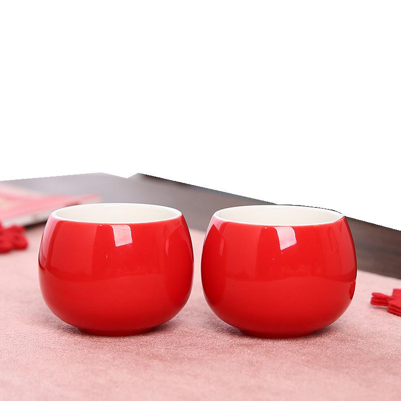 Red Wedding Tea Set: Double Happiness Cups for Newlyweds  Tea Ceremony