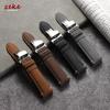 Vintage Cowhide Watch Strap 20mm 22mm Matte Leather Strap for Seiko for Omega Watchband Quick Release Butterfly Buckle Wristband