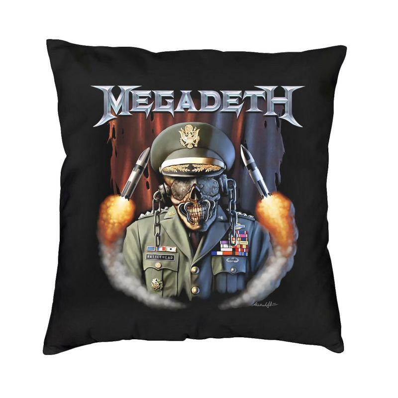 Megadeths Heavy Metal Band Square Pillow Cover Home Decorative Rock Band Cushions Throw Pillow For Sofa Double-Sided Printing