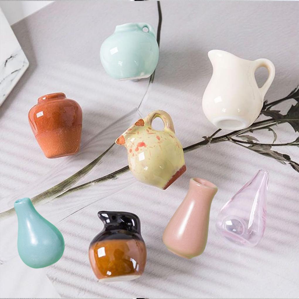 5PCS Ceramic Vase Refrigerator Magnet Mini Flower Arrangement Nordic Personality Home Photo Message Board Stickers Decor Diy Toy