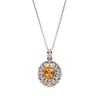 S925 Sterling Silver Natural Citrine Peridot Garnet Topaz Colored Treasure Necklace Women'S Oval Pendant