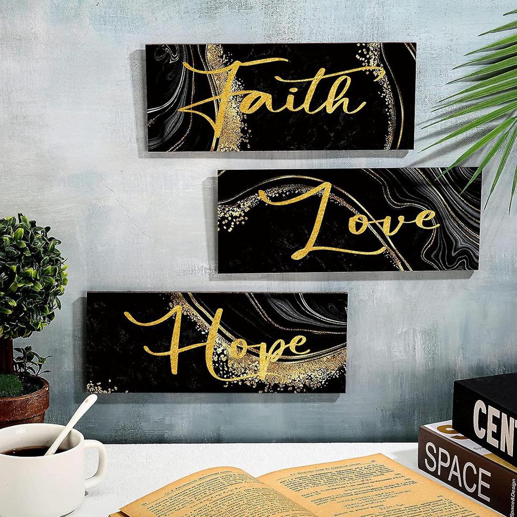 Inspirational Wall Plaques Faith-Love Hope Wall Decor Family Gift