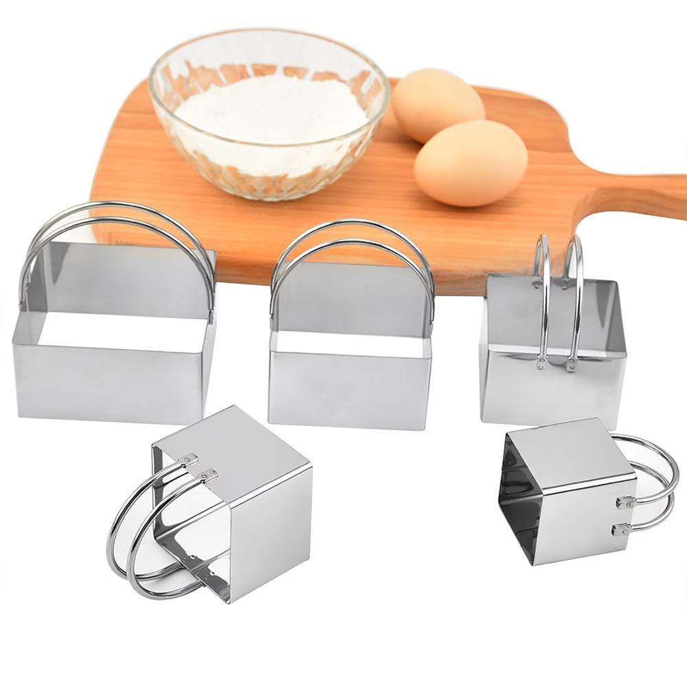 5pcs Lace/Straight Edge Biscuit Mold 5 Sizes Sandwich Mold Stainless Steel Cookie Cutter Set  Scone