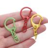 5pcs Alloy Colorful D-shaped Hooks With Rotatable Eight-character Buckle for DIY Keychains Crafts Bag Charms Key Ring Findings