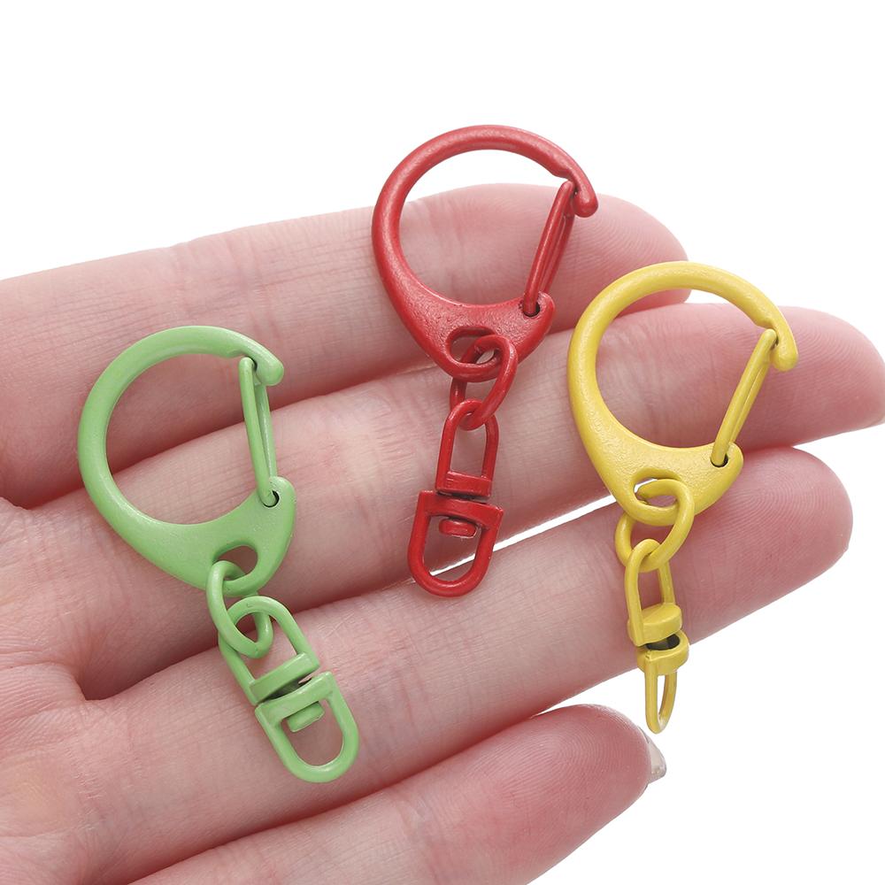5pcs Alloy Colorful D-shaped Hooks With Rotatable Eight-character Buckle for DIY Keychains Crafts Bag Charms Key Ring Findings