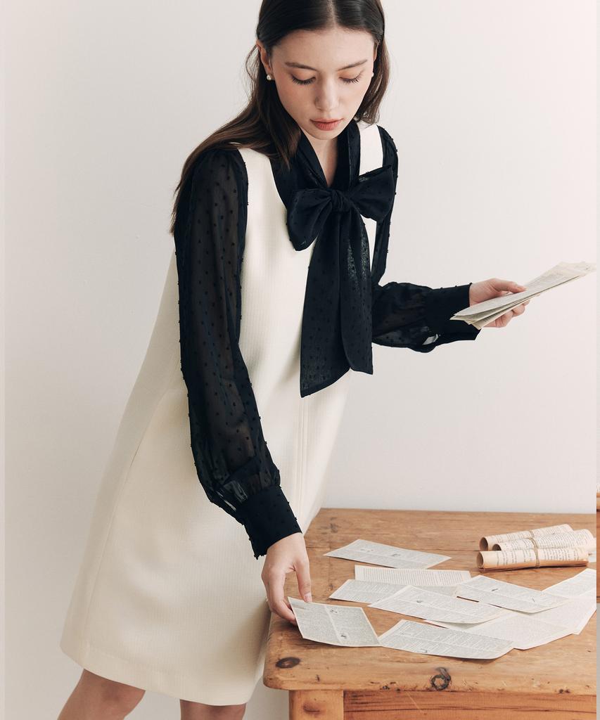 Zero Street Cozy Tweed Dress / Ivory