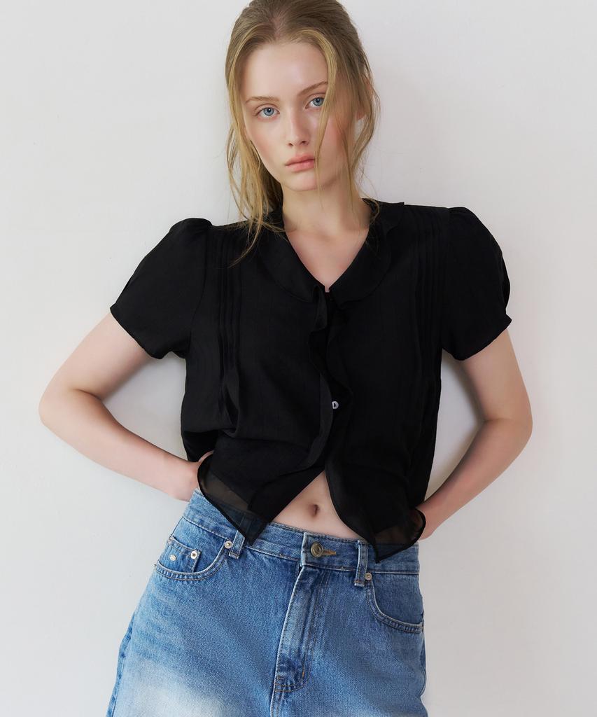 LETTERA Frill Short Sleeve Blouse