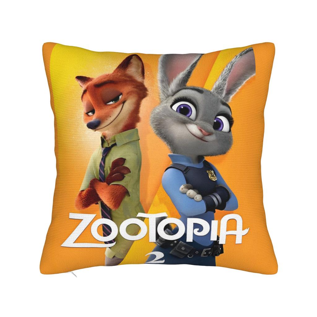 Zootopia 2 Animated Film Square Pillow Cases Buddy Cop Comedy Cushion Covers Creative Zipper Decor Pillowcase for Sofa 45*45cm
