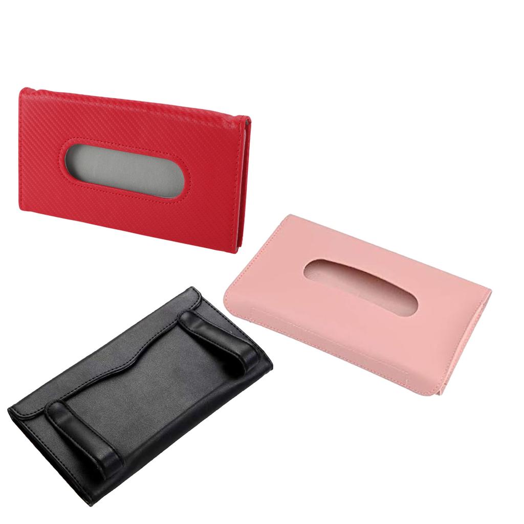 Car Sunshade Towel Holder, PU Leather Rear Seat Tissue Box, Sunshade Towel Holder, Car Leather Tissue Box, Suitable For Sunshades And Seat Backs.