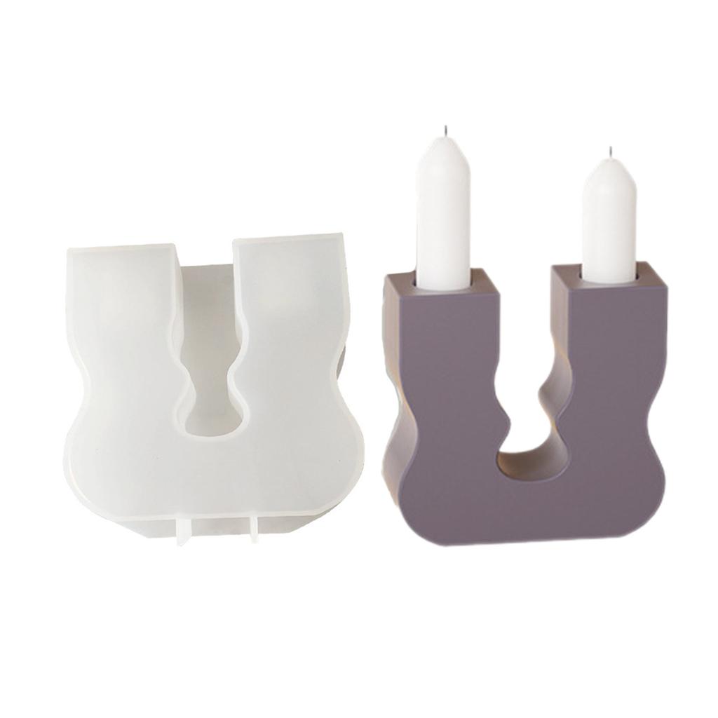 Silicone Resin Molds Candle Holder Molds S/U Shape Craft Mold Silicone Candle Base Molds Suitable for Candle Holder